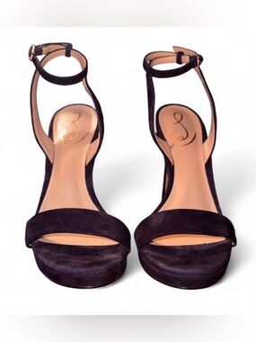 “Sam Edelman”, Black Ankle-Strap Suede Platforms, BRAND NEW size 7.5 women’s.